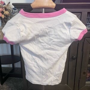 Sanrio White Tee with Pink Trim